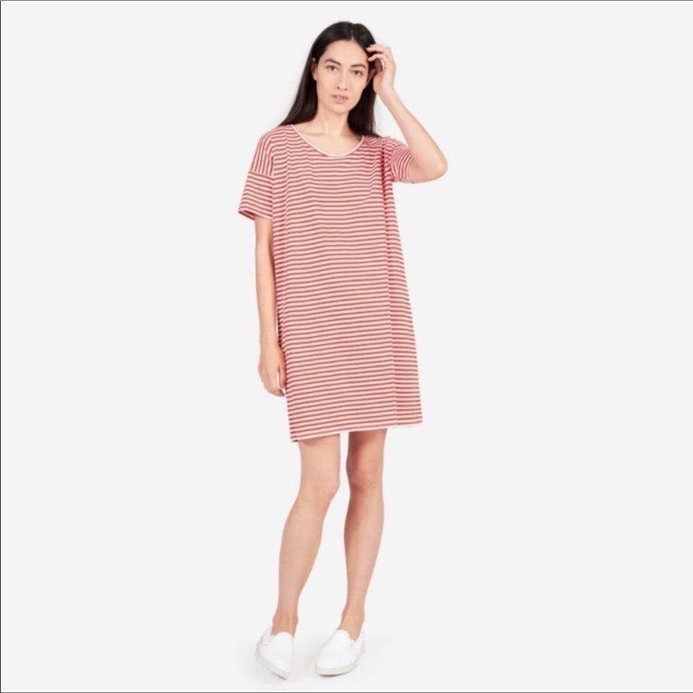 Everlane The Cotton Striped Short Sleeve Tee Dress